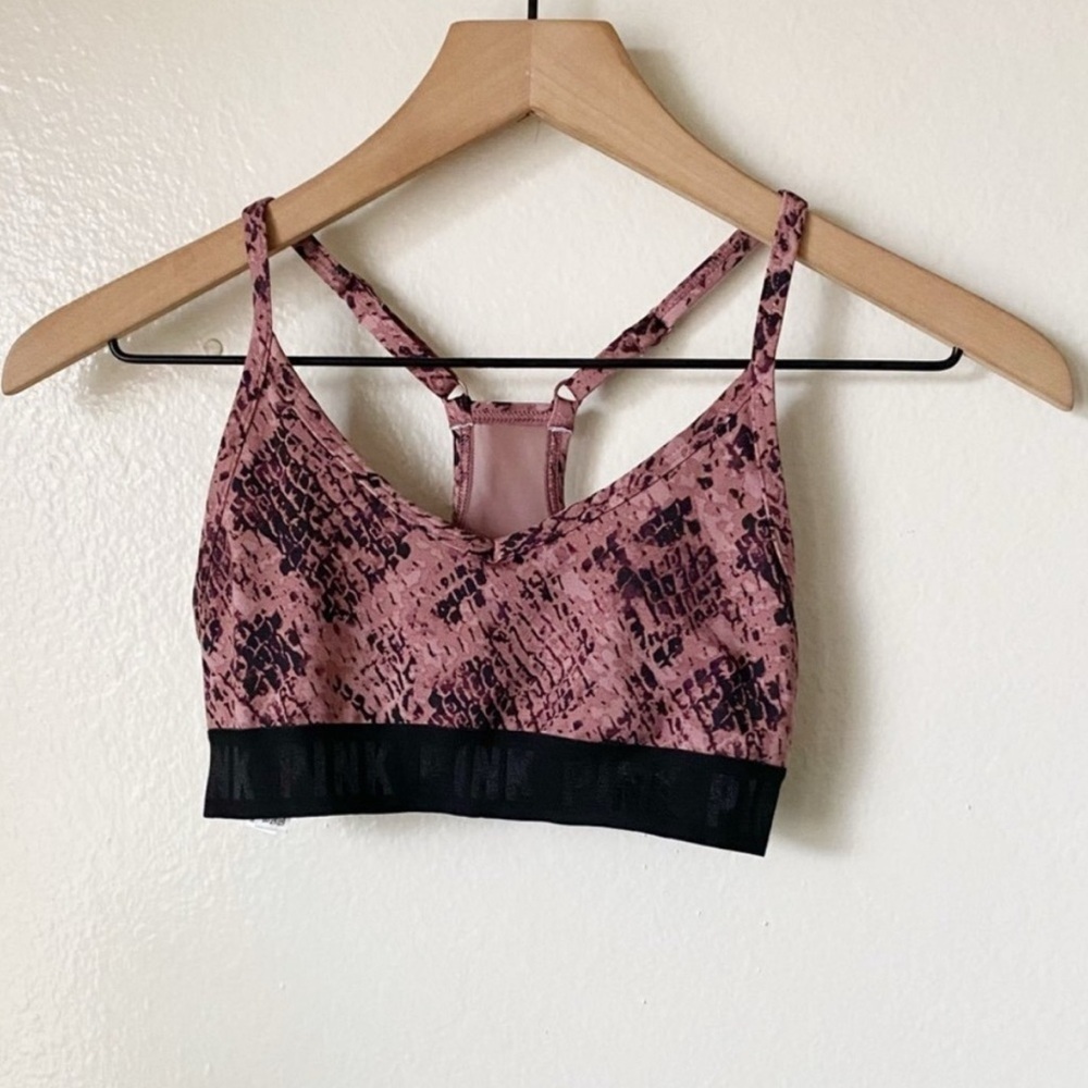 Victoria’s Secret PINK Sportsbra Snakeskin Print with Mesh Detail - Picture 2 of 6